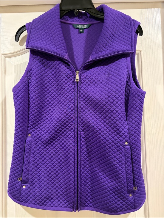 Lauren Ralph Lauren Jackets & Blazers - Lauren Ralph Lauren Quilted Violet Zip-Front Sleeveless Vest like new size M
